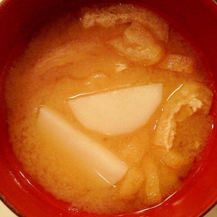 長芋と油揚げのお味噌汁